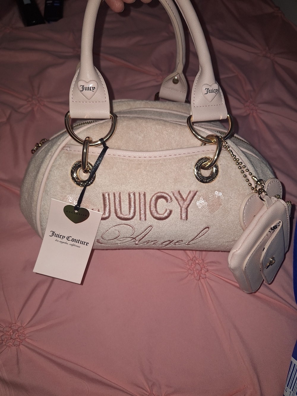 Juicy Couture Light Pink 'Juicy Angel' Dome Satchel with Charm EXCLUSIVE